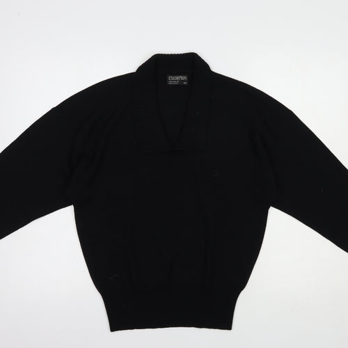 Escorpion Womens Black Collared  Acrylic Pullover Jumper Size 16
