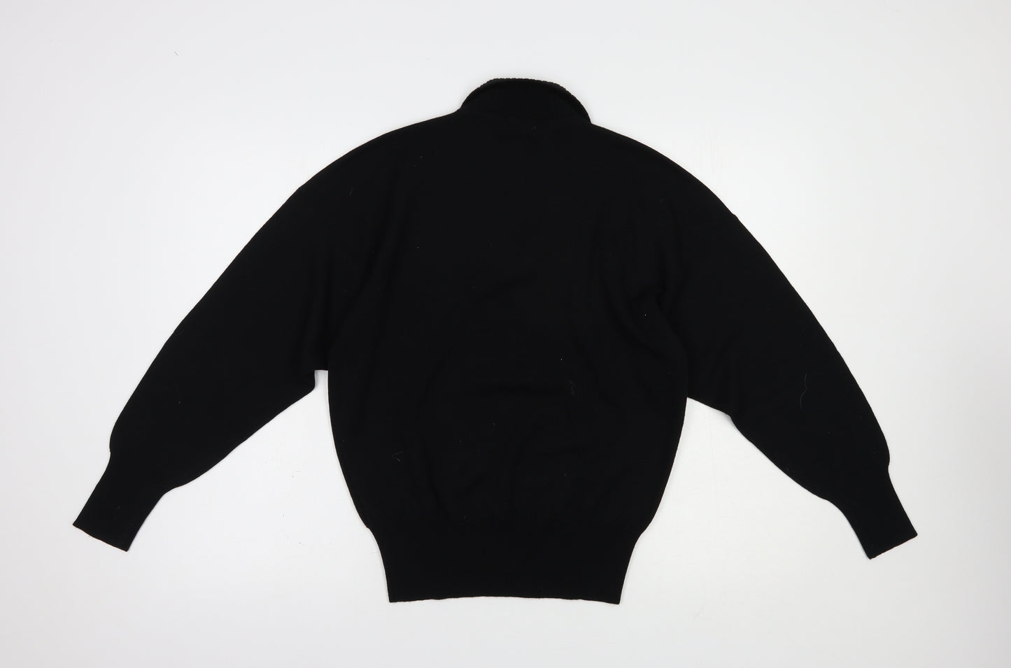 Escorpion Womens Black Collared  Acrylic Pullover Jumper Size 16