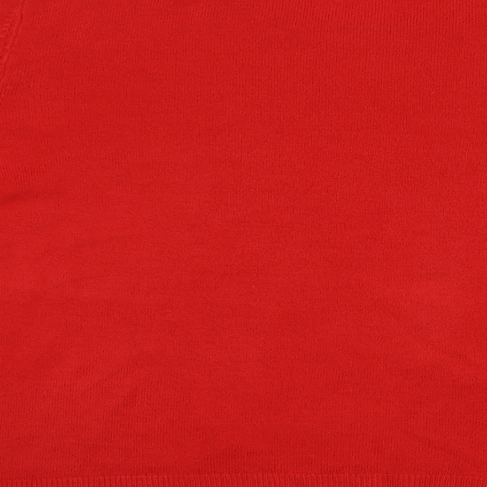 Marks and Spencer Womens Red Boat Neck  Acrylic Pullover Jumper Size 16
