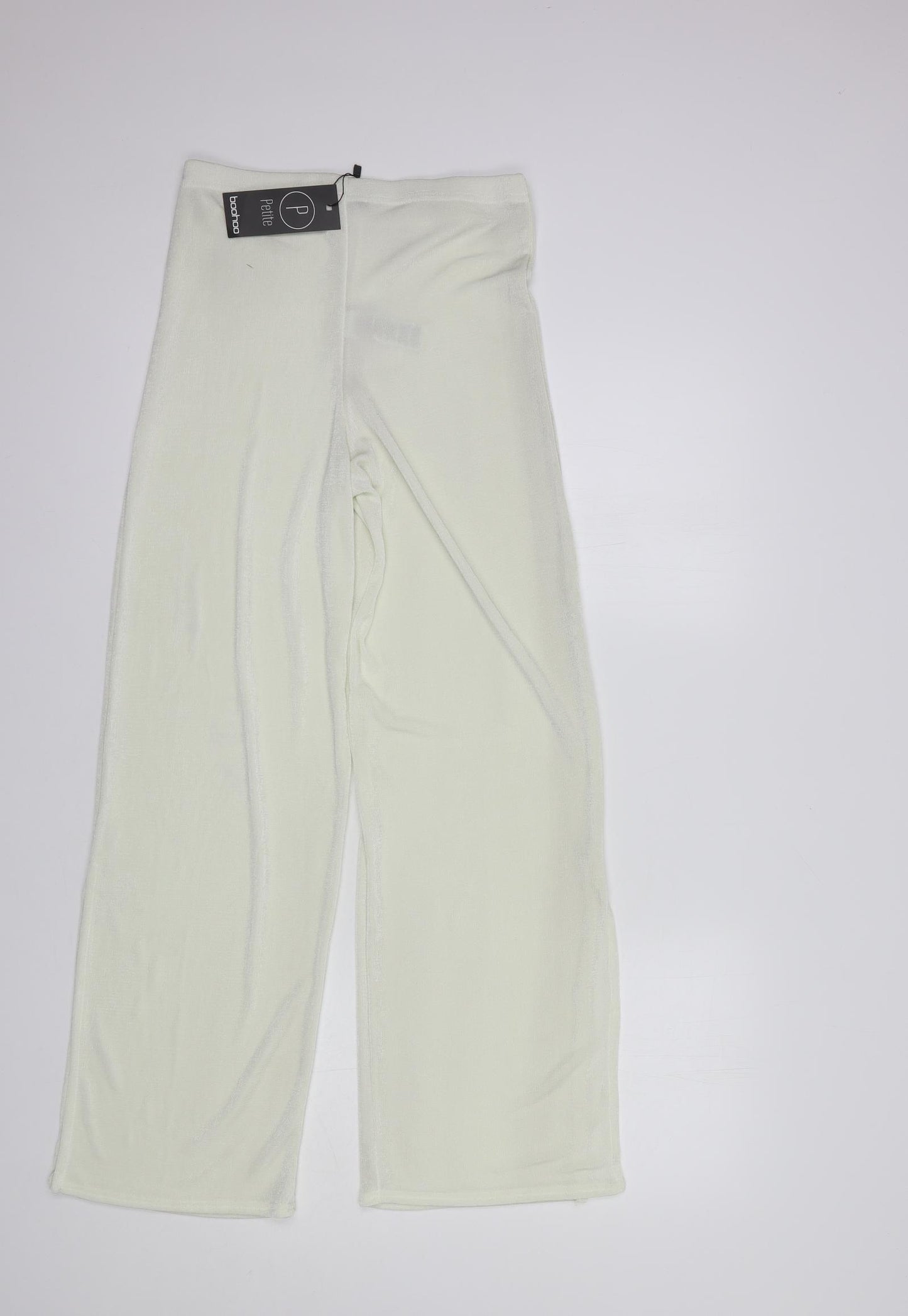 Boohoo Womens Ivory  Polyester Trousers  Size 8 L28 in Regular