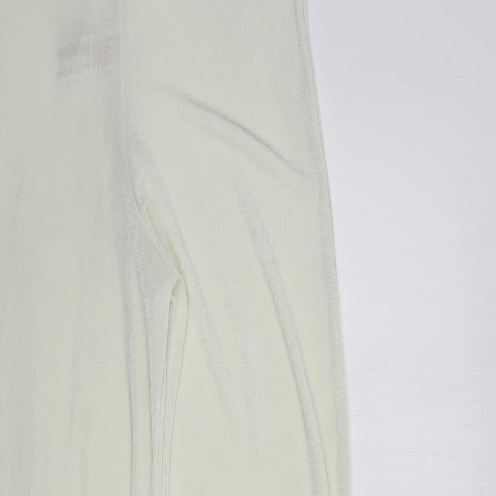 Boohoo Womens Ivory  Polyester Trousers  Size 8 L28 in Regular