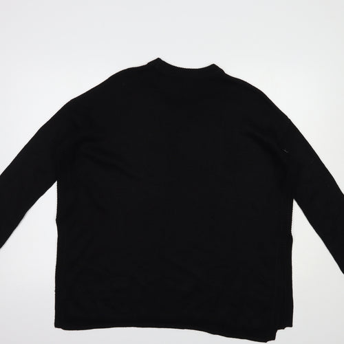 H&M Womens Black Crew Neck  Acrylic Pullover Jumper Size S