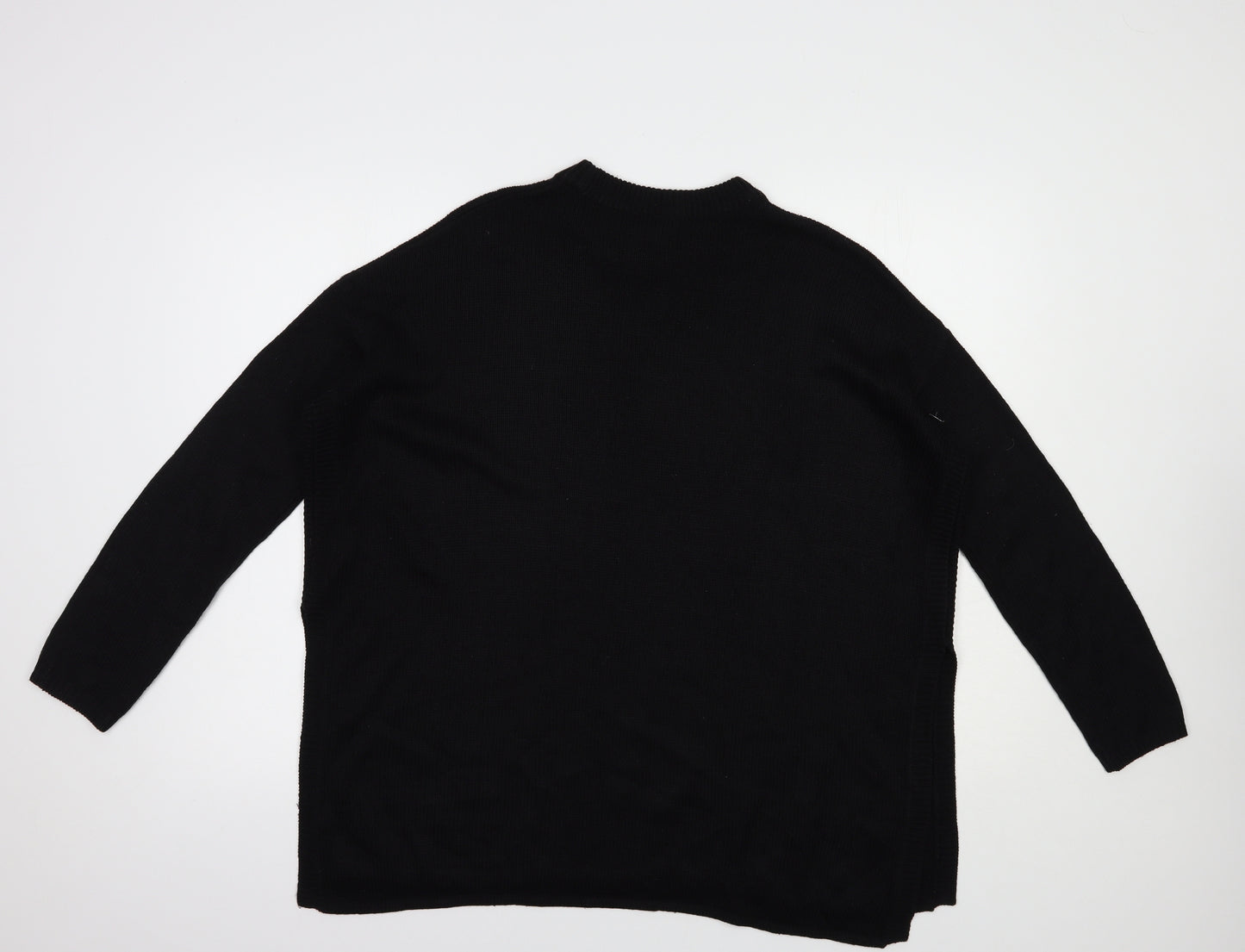 H&M Womens Black Crew Neck  Acrylic Pullover Jumper Size S