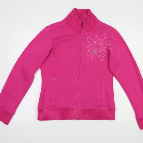 Rossignol Womens Pink  Cotton Full Zip Sweatshirt Size M  Zip