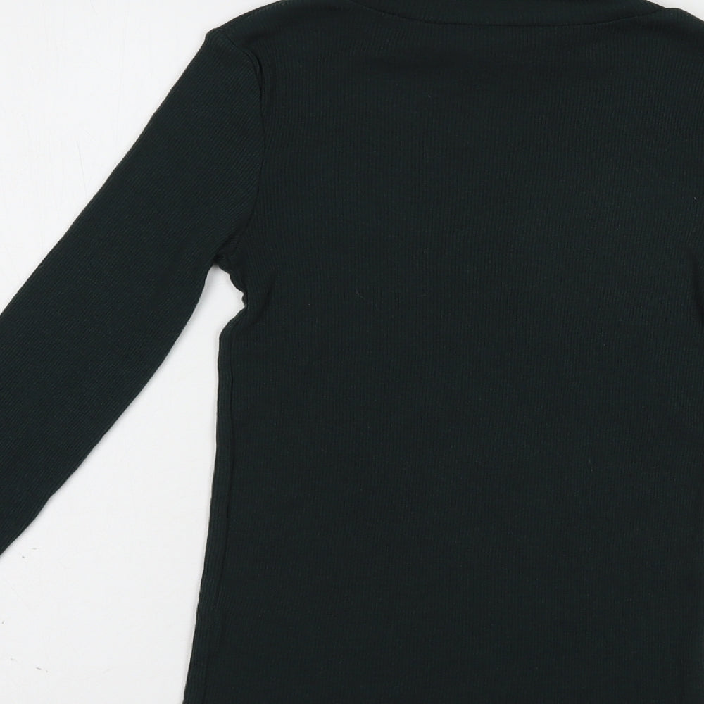 New Look Womens Green Roll Neck  Acrylic Pullover Jumper Size 10