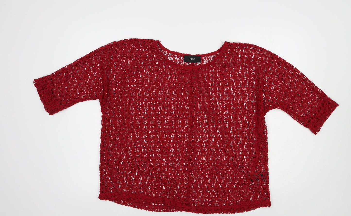 NEXT Womens Red  Polyester Basic Blouse Size 16 Boat Neck