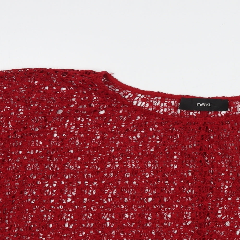 NEXT Womens Red  Polyester Basic Blouse Size 16 Boat Neck
