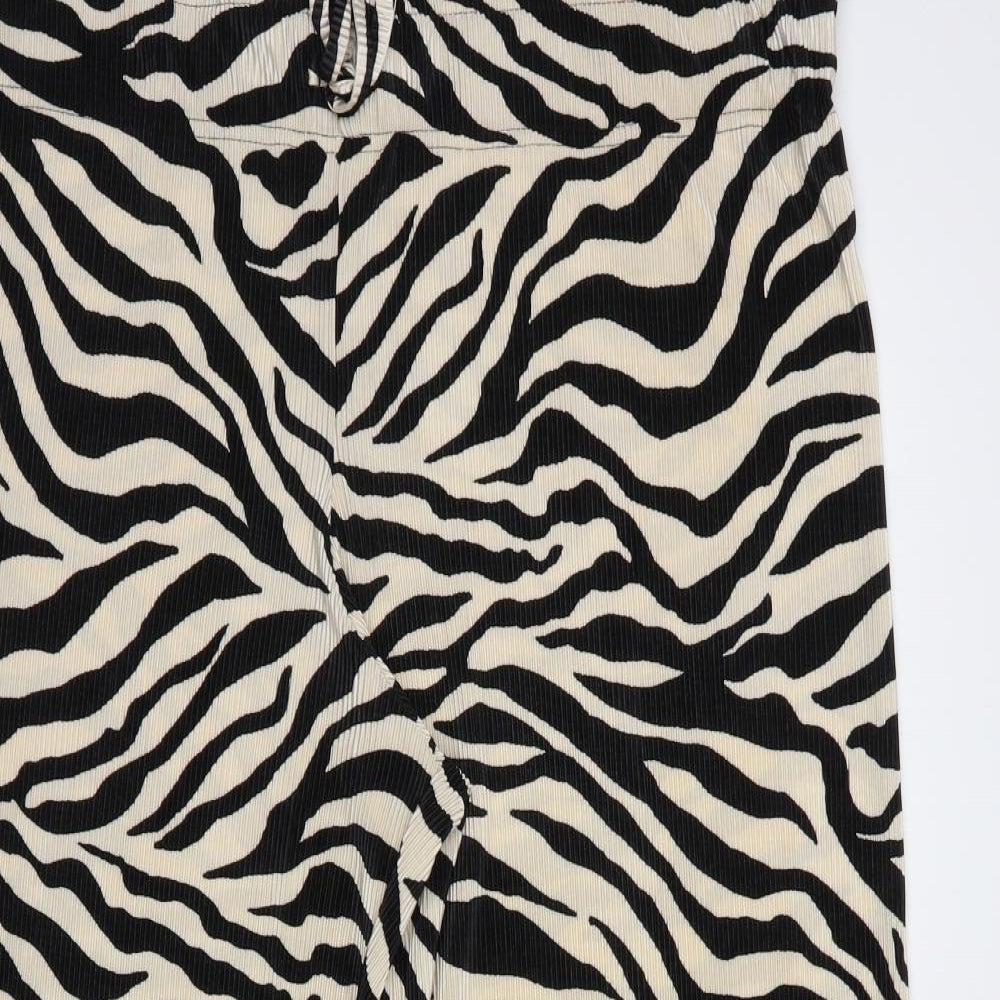 TU Womens Beige Animal Print Polyester Trousers  Size 22 L28 in Regular Drawstring