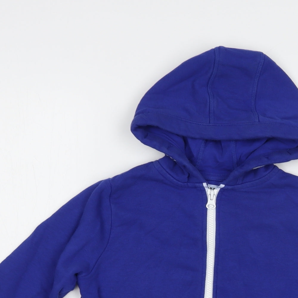TU Boys Blue  Cotton Full Zip Hoodie Size 6 Years  Zip