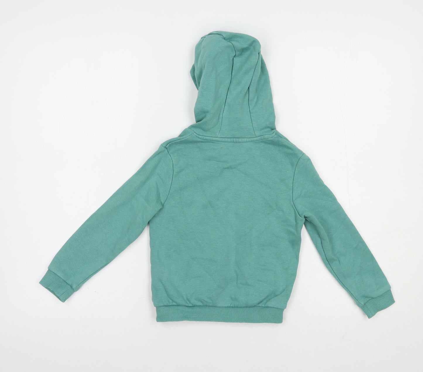 Marks and Spencer Girls Green  Cotton Pullover Hoodie Size 3-4 Years  Pullover - Heart