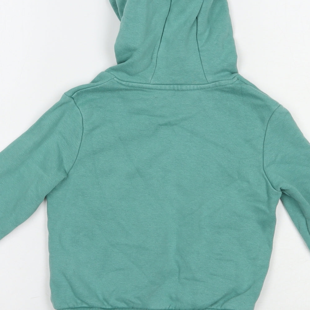 Marks and Spencer Girls Green  Cotton Pullover Hoodie Size 3-4 Years  Pullover - Heart