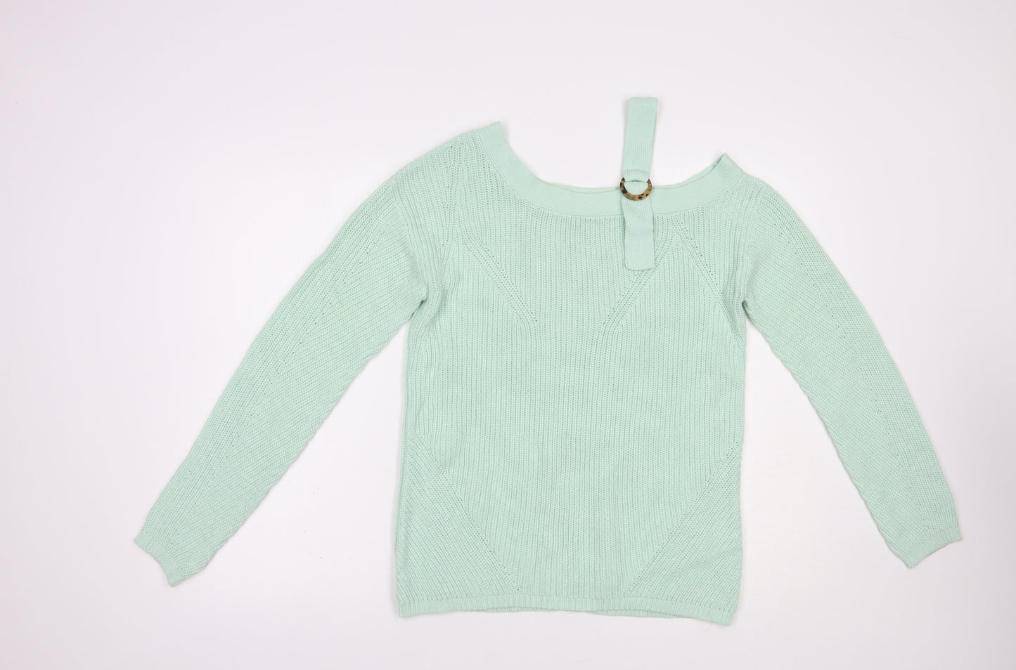 NEXT Womens Green Boat Neck  Cotton Pullover Jumper Size S