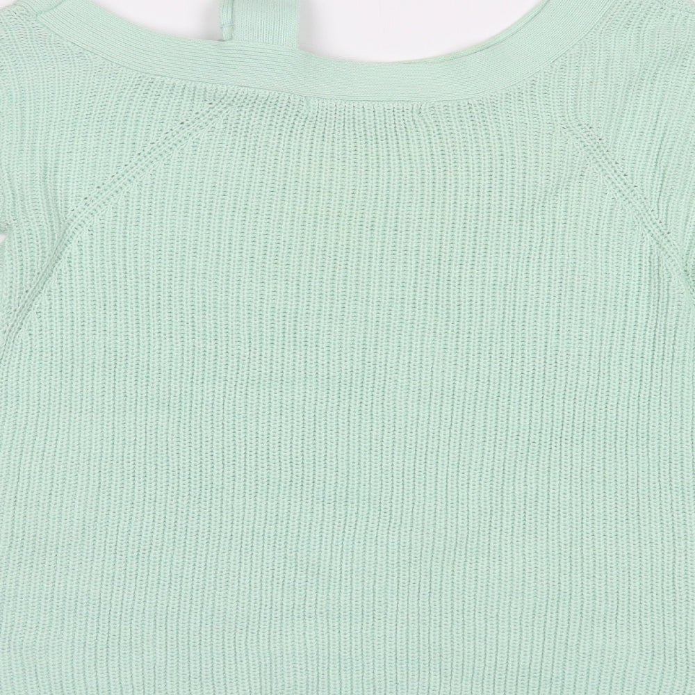 NEXT Womens Green Boat Neck  Cotton Pullover Jumper Size S