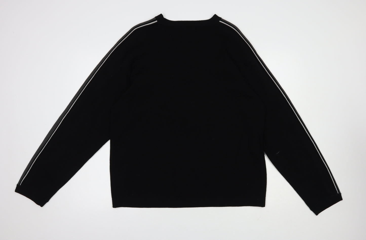 Fashion Union Mens Black Crew Neck  Acrylic Pullover Jumper Size XL