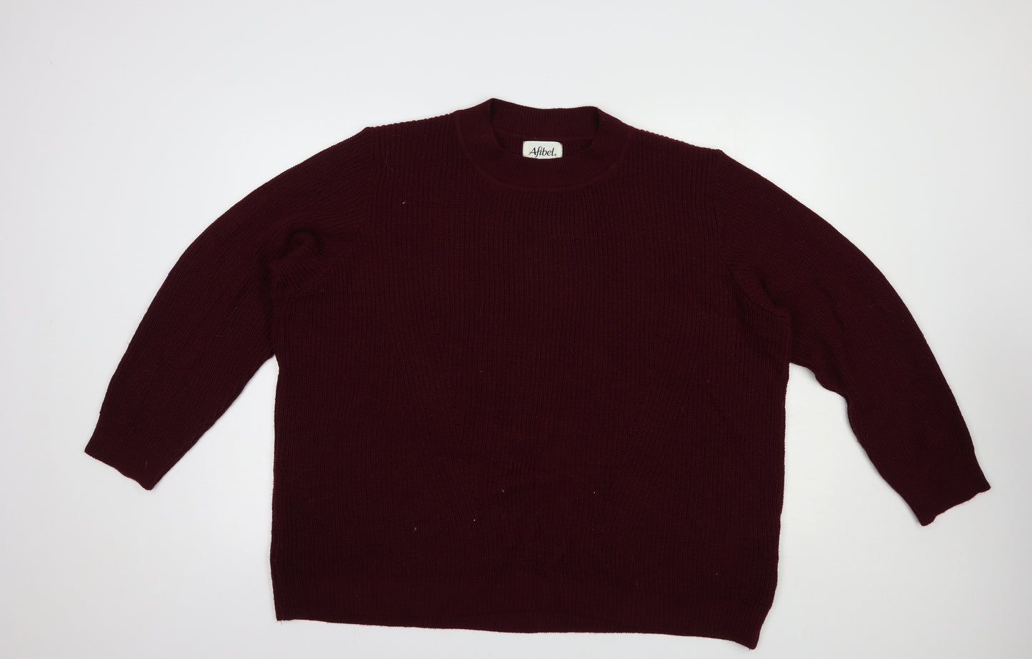 Afibel  Womens Purple Crew Neck  Acrylic Pullover Jumper Size 28