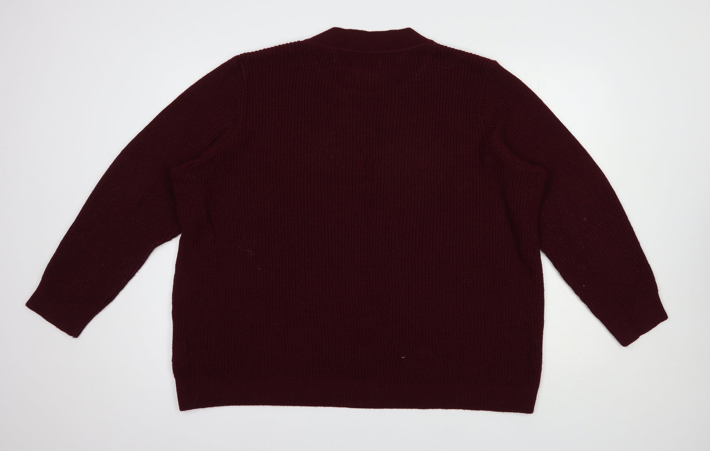 Afibel  Womens Purple Crew Neck  Acrylic Pullover Jumper Size 28
