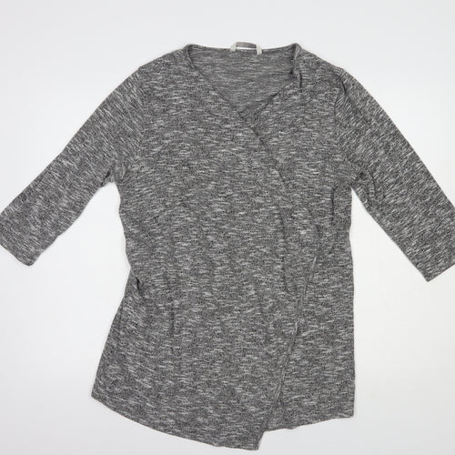 George Womens Grey V-Neck  Viscose Cardigan Jumper Size 16