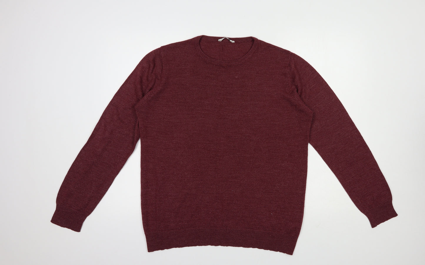 Pep & Co Mens Purple Crew Neck  Acrylic Pullover Jumper Size L