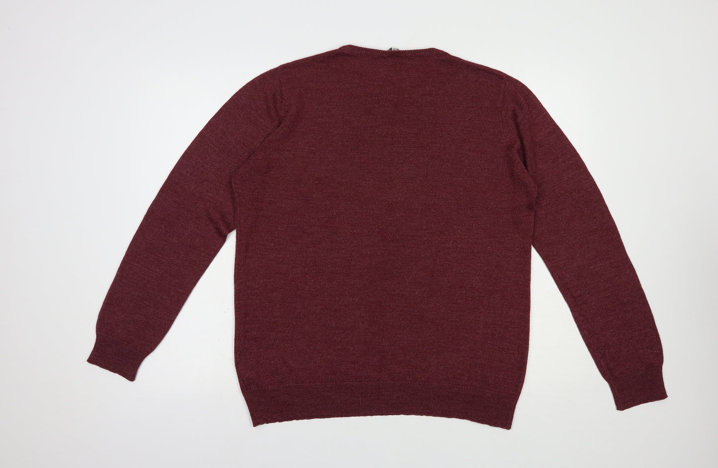 Pep & Co Mens Purple Crew Neck  Acrylic Pullover Jumper Size L