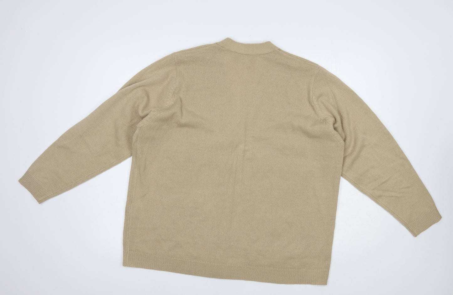 Mobuteck Womens Beige V-Neck  Acrylic Cardigan Jumper Size 26