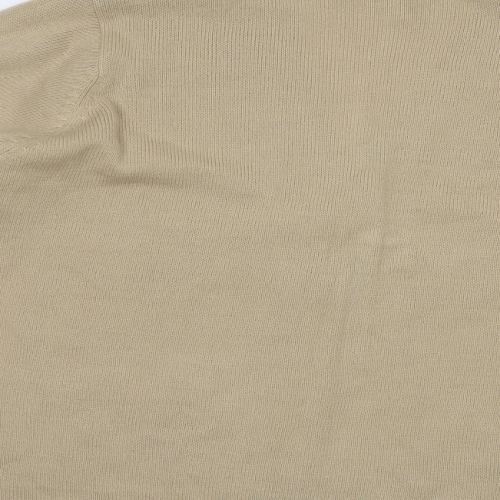 Mobuteck Womens Beige V-Neck  Acrylic Cardigan Jumper Size 26