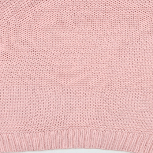 Sheilay Womens Pink V-Neck  Acrylic Cardigan Jumper Size M