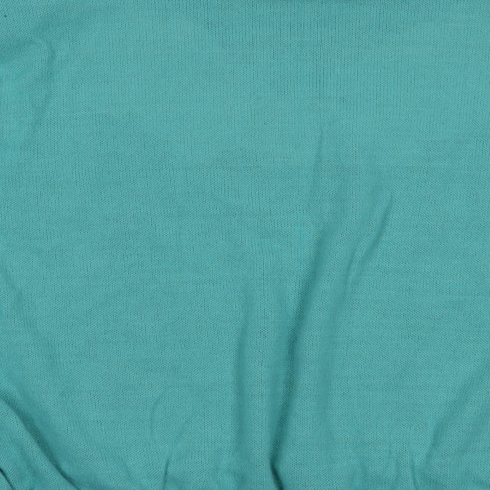 Afibel Womens Green Crew Neck  Acrylic Pullover Jumper Size 24