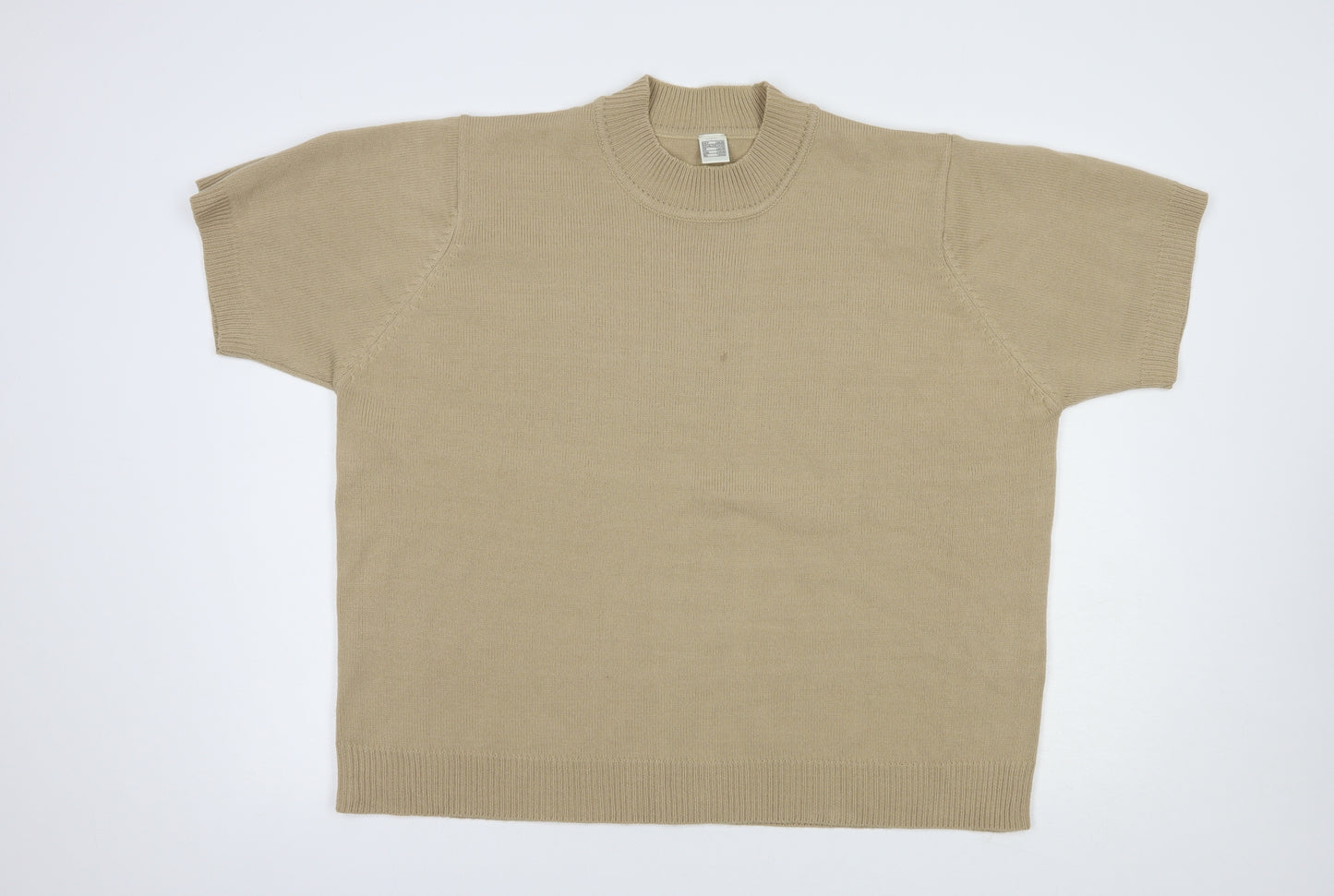 Movitex Womens Beige Mock Neck  Acrylic Pullover Jumper Size 26