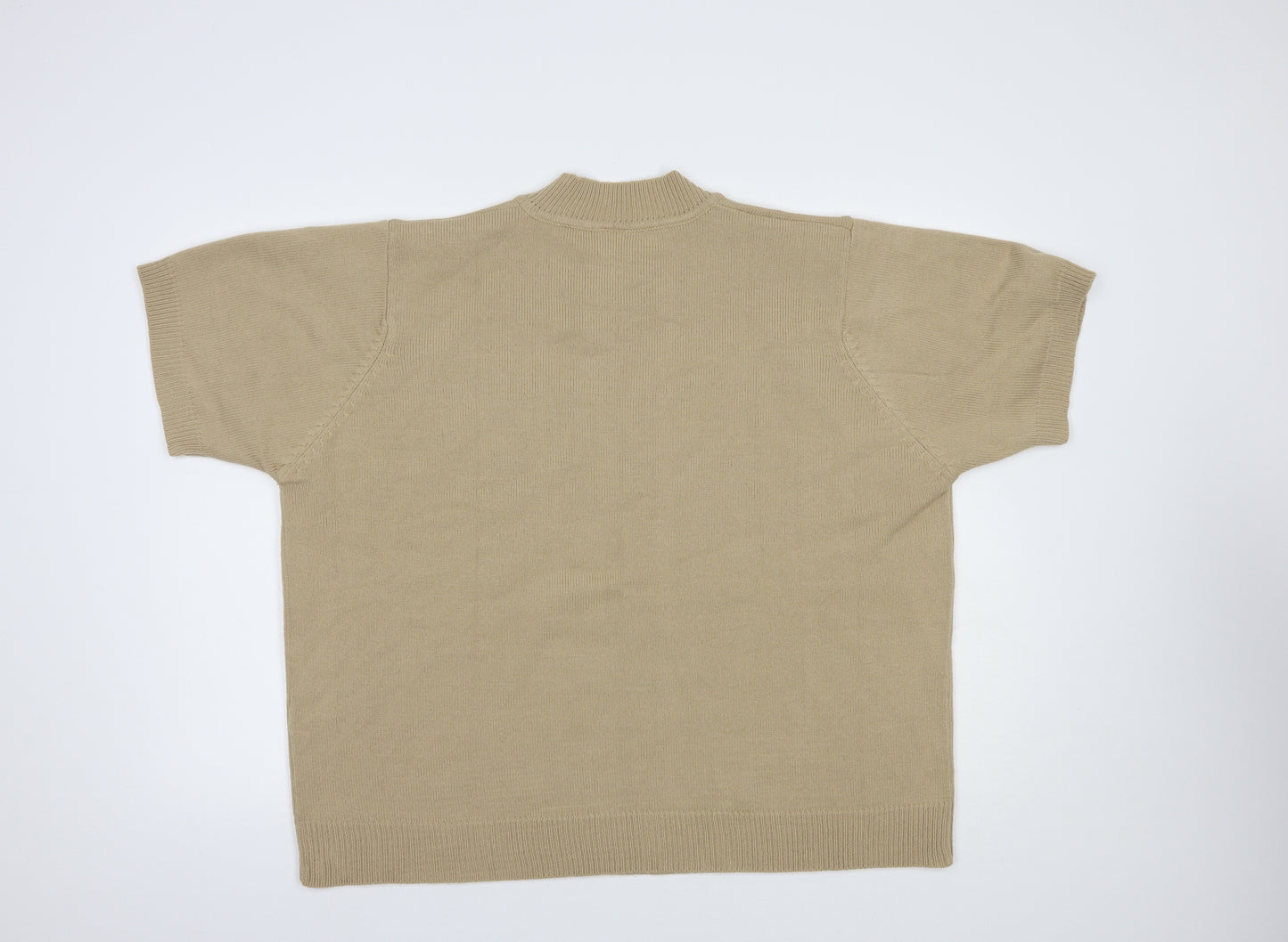 Movitex Womens Beige Mock Neck  Acrylic Pullover Jumper Size 26