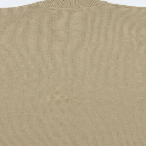 Movitex Womens Beige Mock Neck  Acrylic Pullover Jumper Size 26