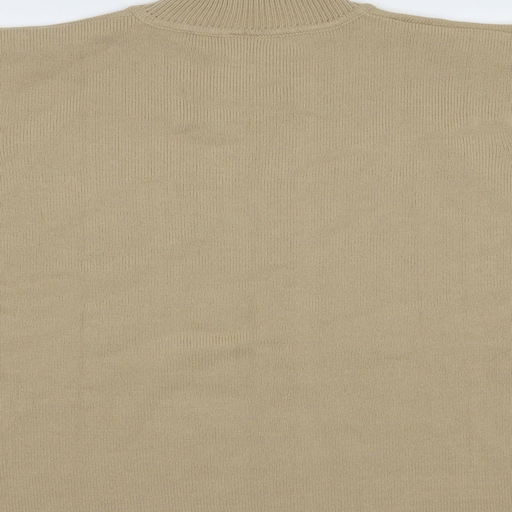 Movitex Womens Beige Mock Neck  Acrylic Pullover Jumper Size 26