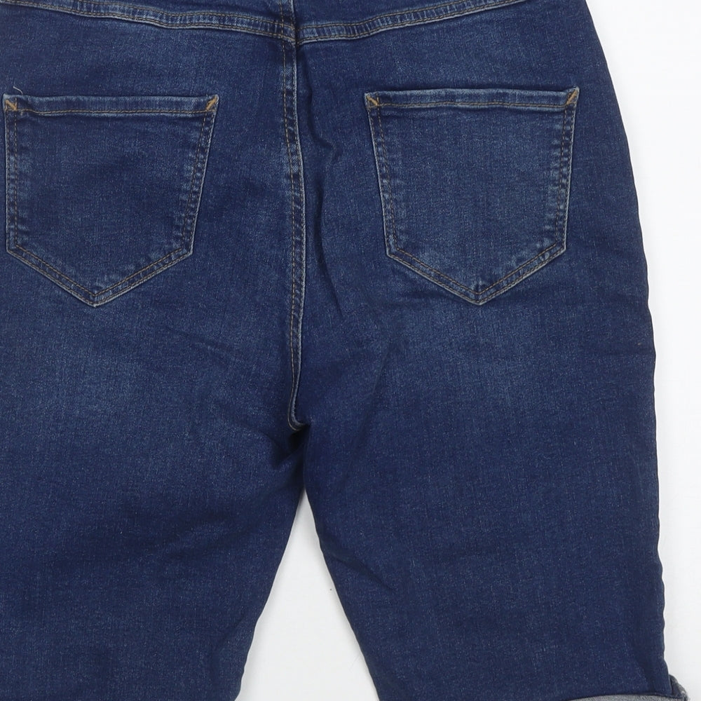 Dorothy Perkins Womens Blue  Cotton Bermuda Shorts Size 6 L10 in Regular Zip