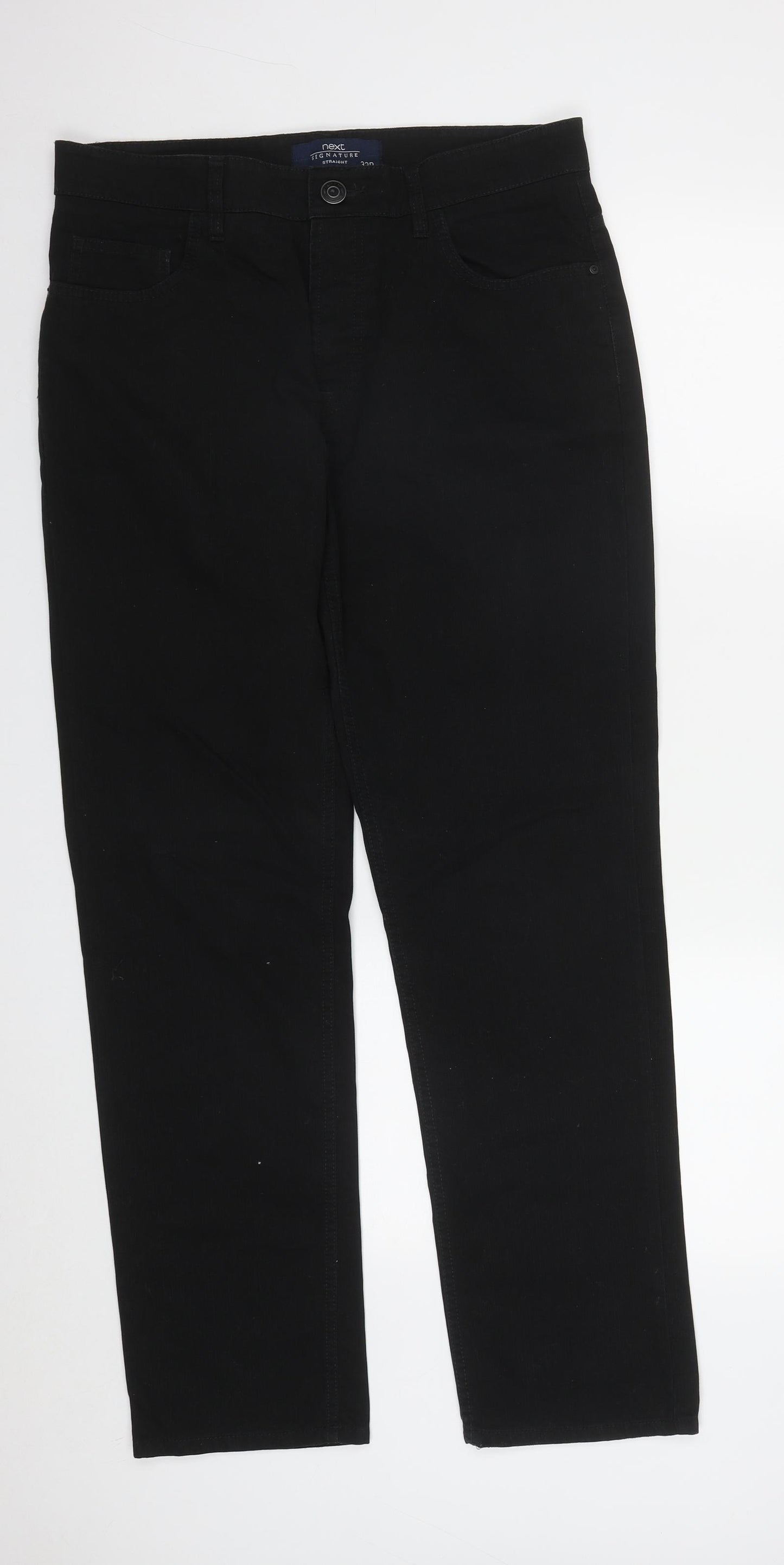 NEXT Mens Black  Cotton Straight Jeans Size 32 in L29 in Regular Zip