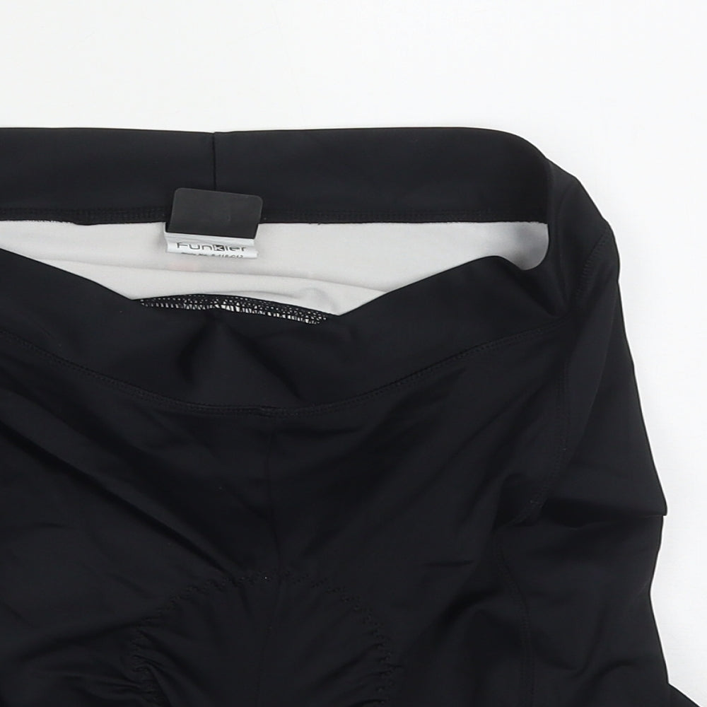 Funkier Womens Black  Polyamide Biker Shorts Size L L4 in Regular