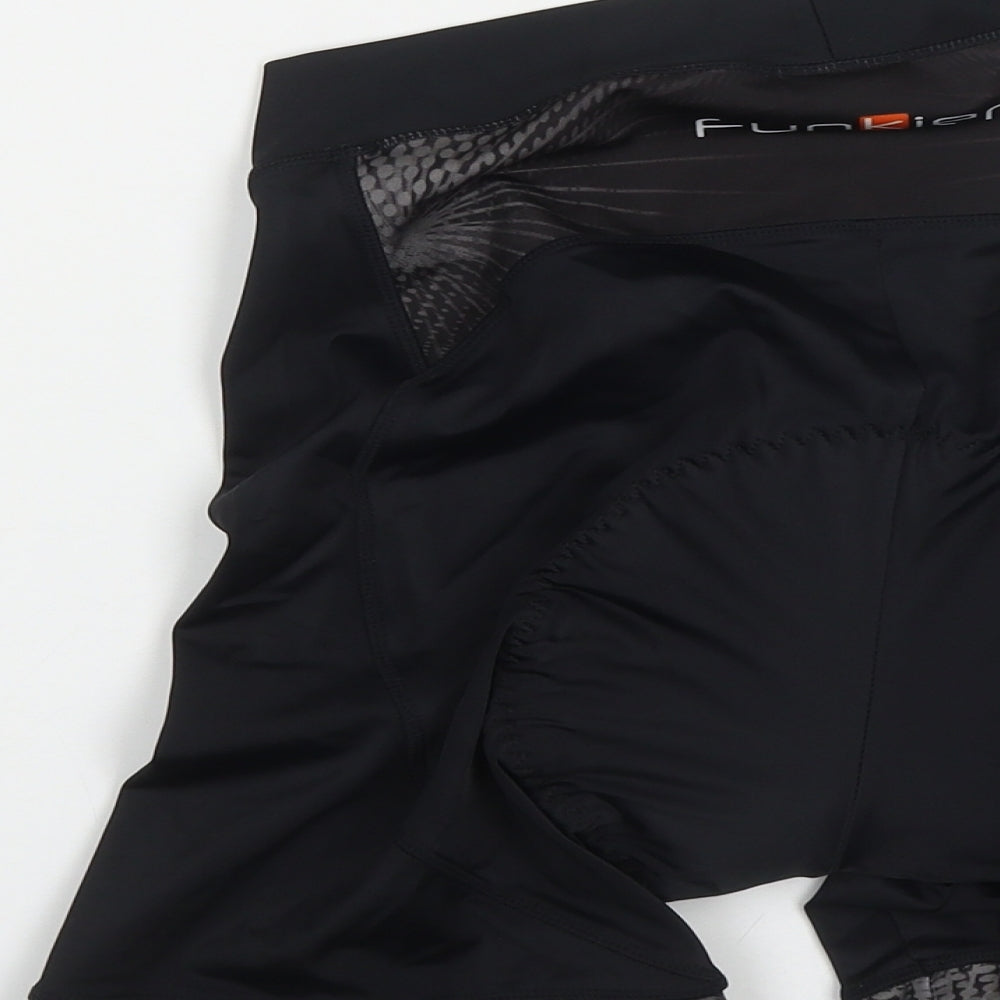 Funkier Womens Black  Polyamide Biker Shorts Size L L4 in Regular