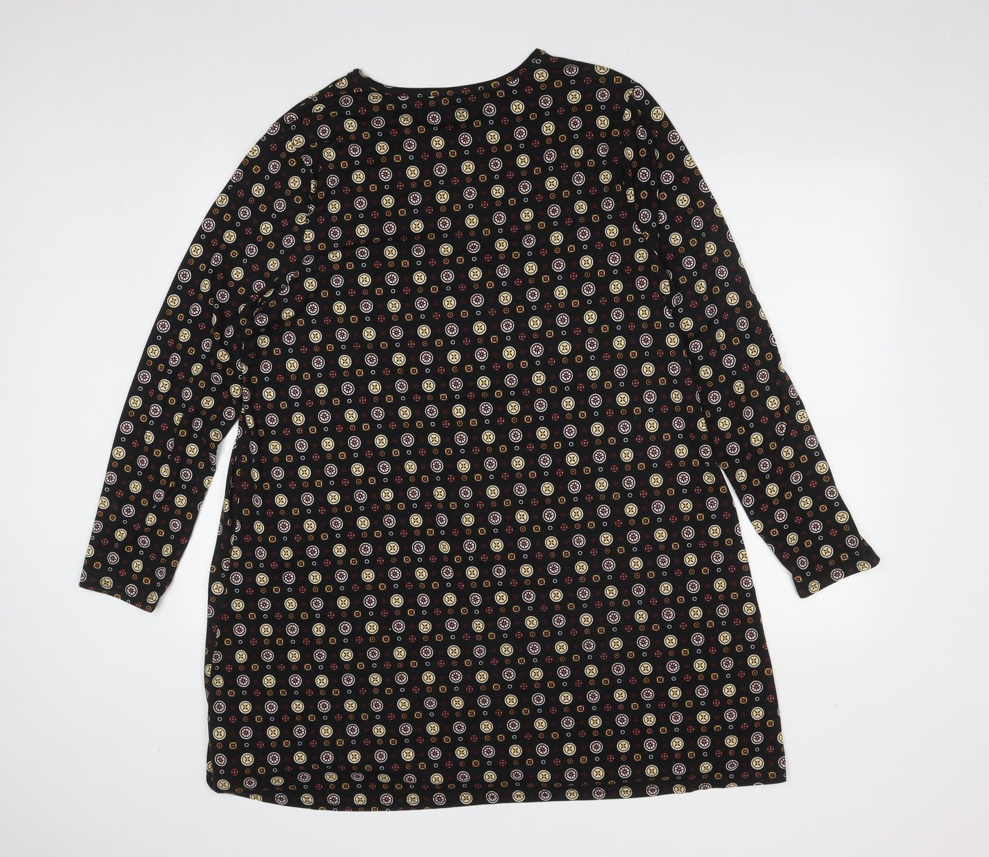 Pep&Co Womens Multicoloured Geometric Polyester Fit & Flare  Size 20  Round Neck