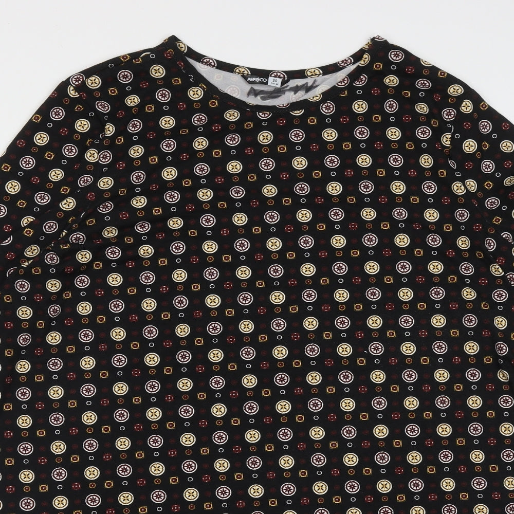 Pep&Co Womens Multicoloured Geometric Polyester Fit & Flare  Size 20  Round Neck
