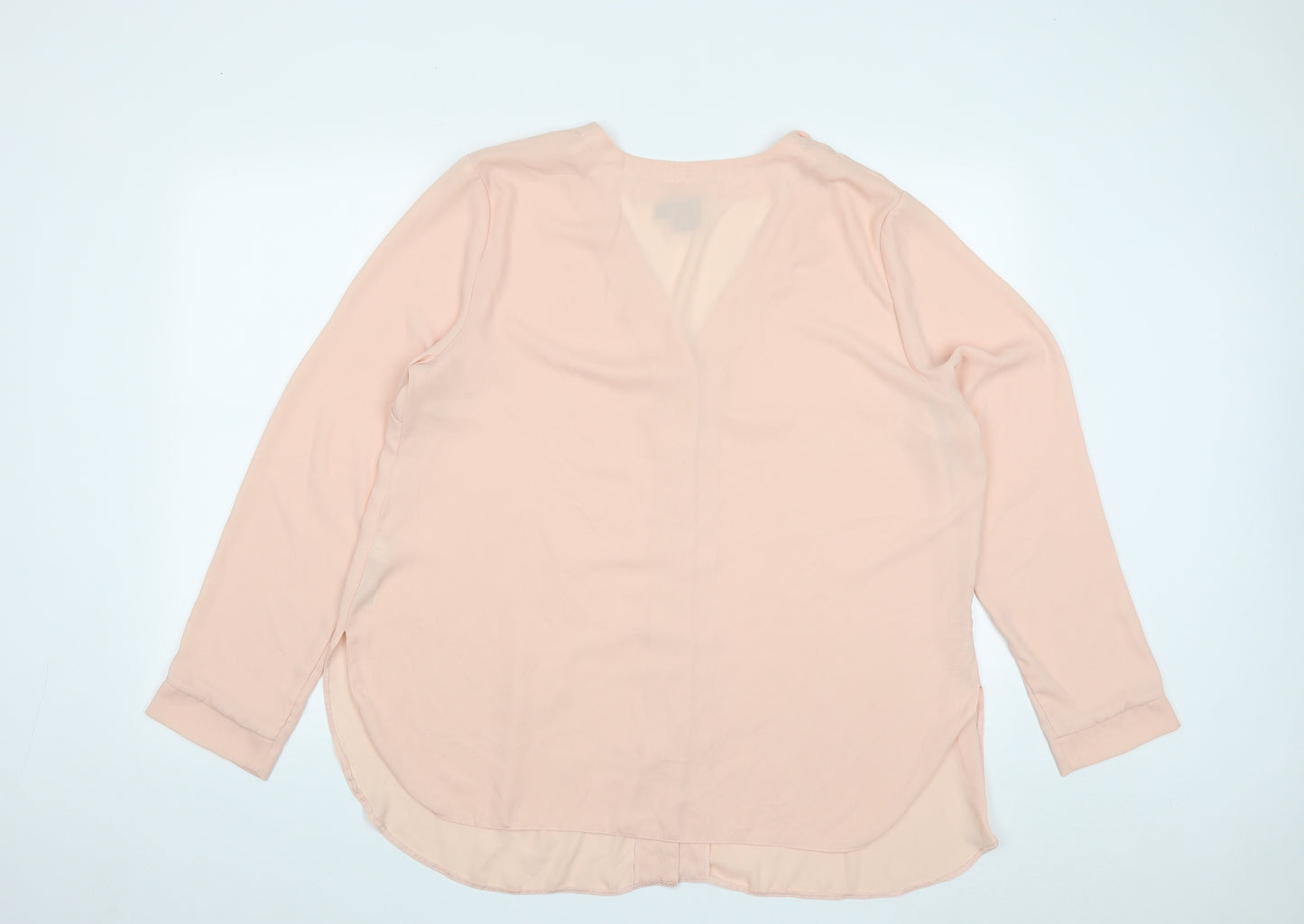 ASOS Womens Pink  Polyester Basic Button-Up Size 18 V-Neck