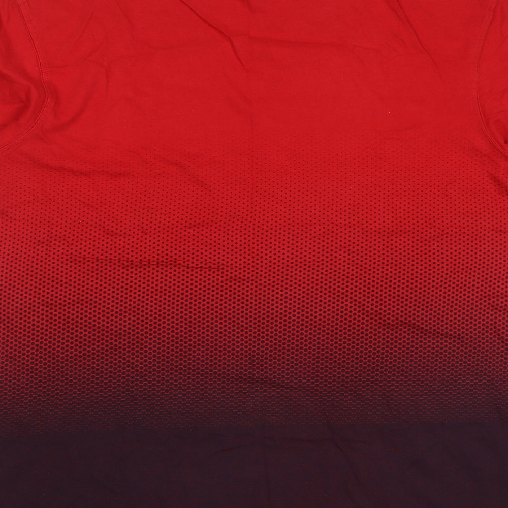 McKenzie Mens Red Geometric Cotton  T-Shirt Size M Round Neck