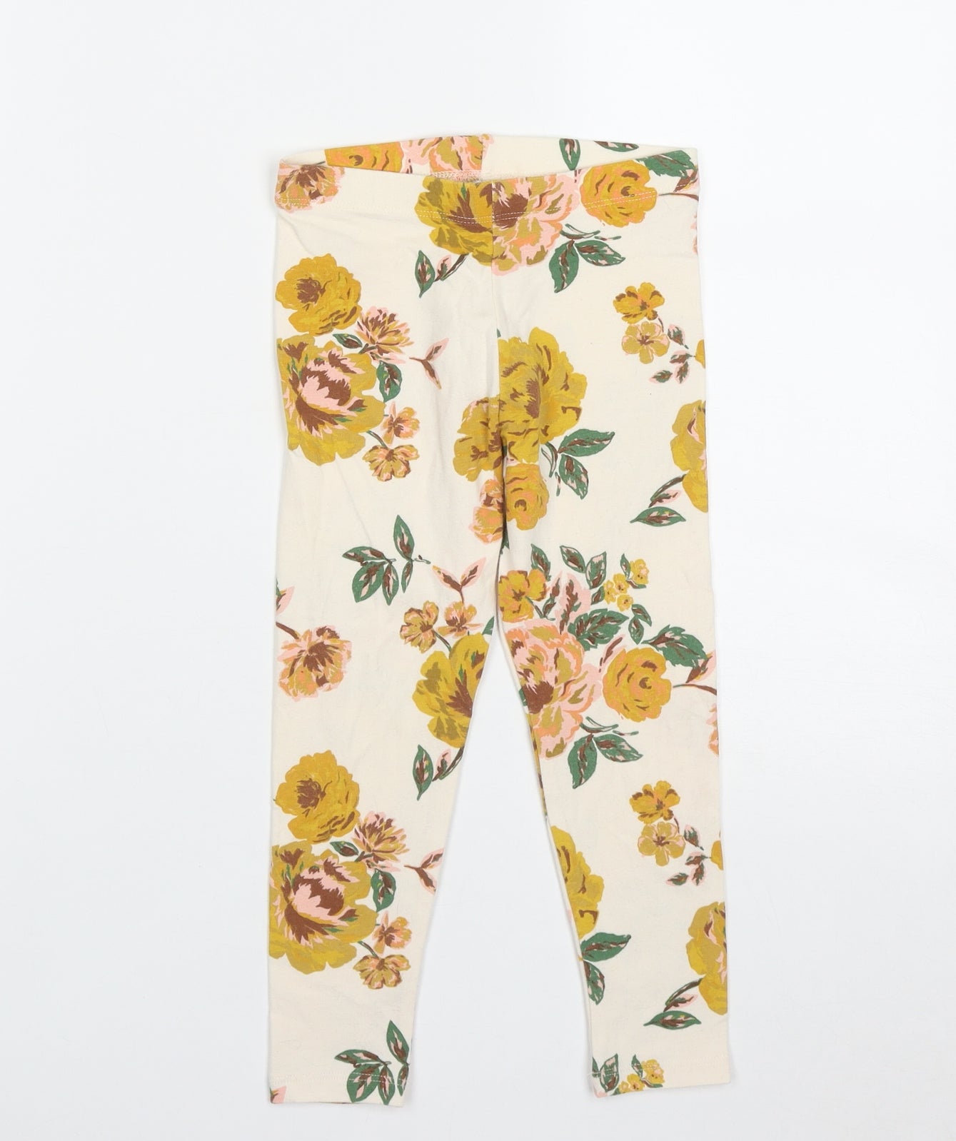 NEXT Girls Multicoloured Floral Cotton Jegging Trousers Size 4-5 Years  Regular