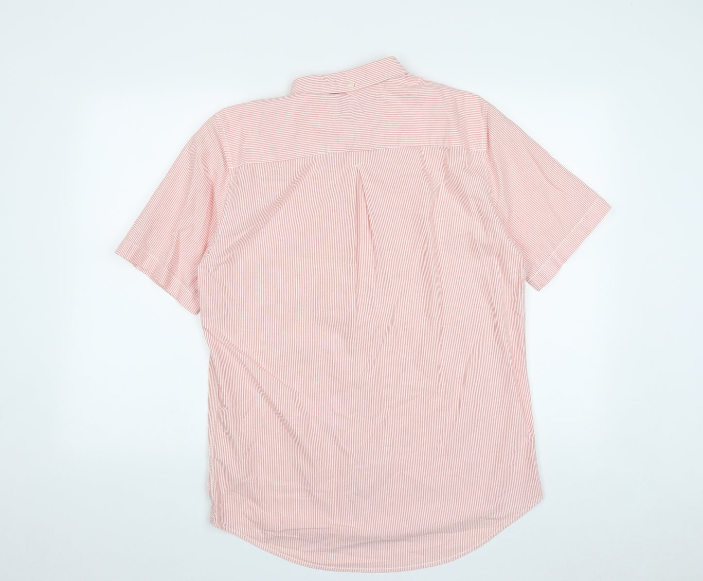 River Island Mens Pink Striped Cotton  Button-Up Size M Collared Button