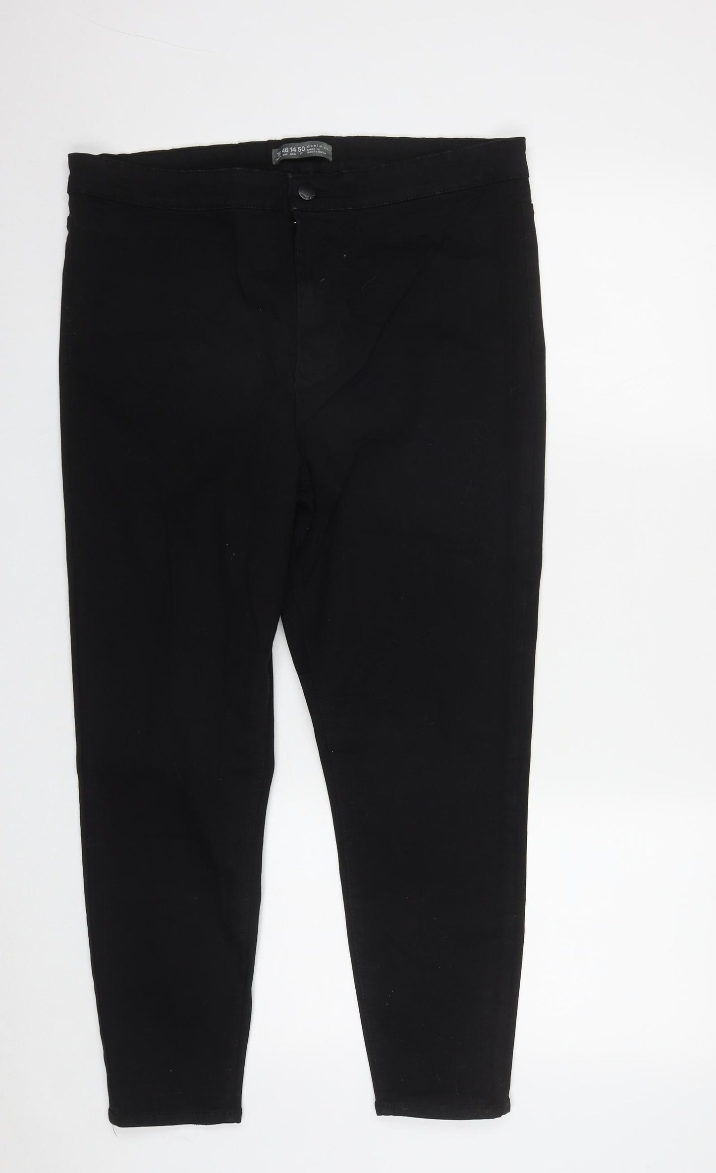 Primark Womens Black  Cotton Straight Jeans Size 18 L26 in Regular Zip
