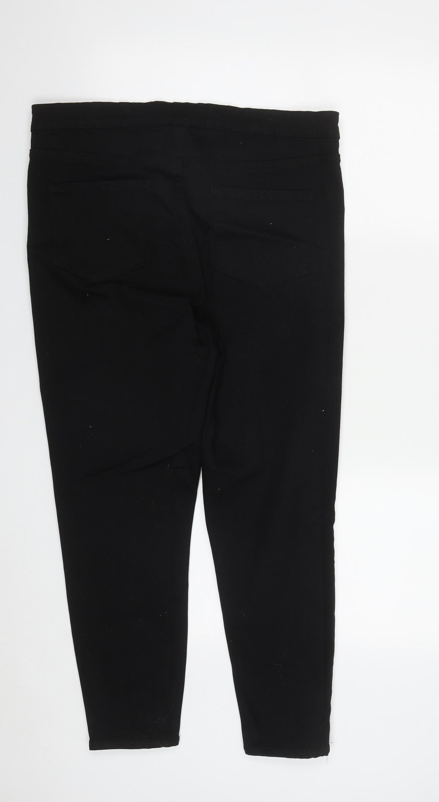 Primark Womens Black  Cotton Straight Jeans Size 18 L26 in Regular Zip