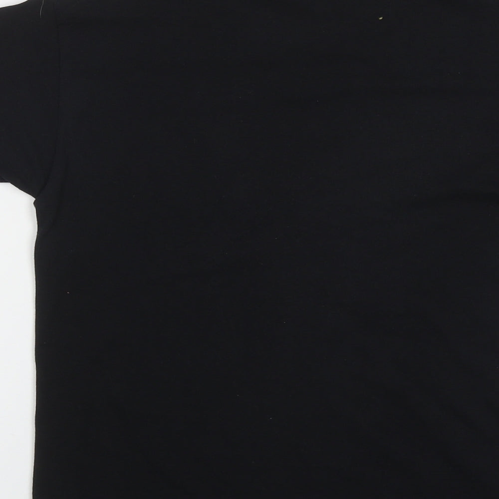Fruit of the Loom Girls Black  Cotton Basic T-Shirt Size 12-13 Years Round Neck  - Disney Characters