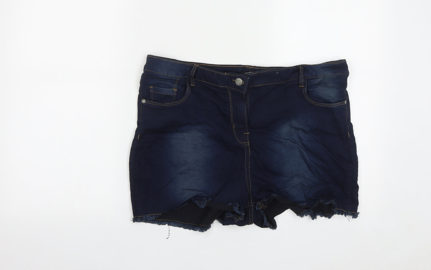 Pep&Co Womens Blue  Cotton Hot Pants Shorts Size 20  Regular Zip