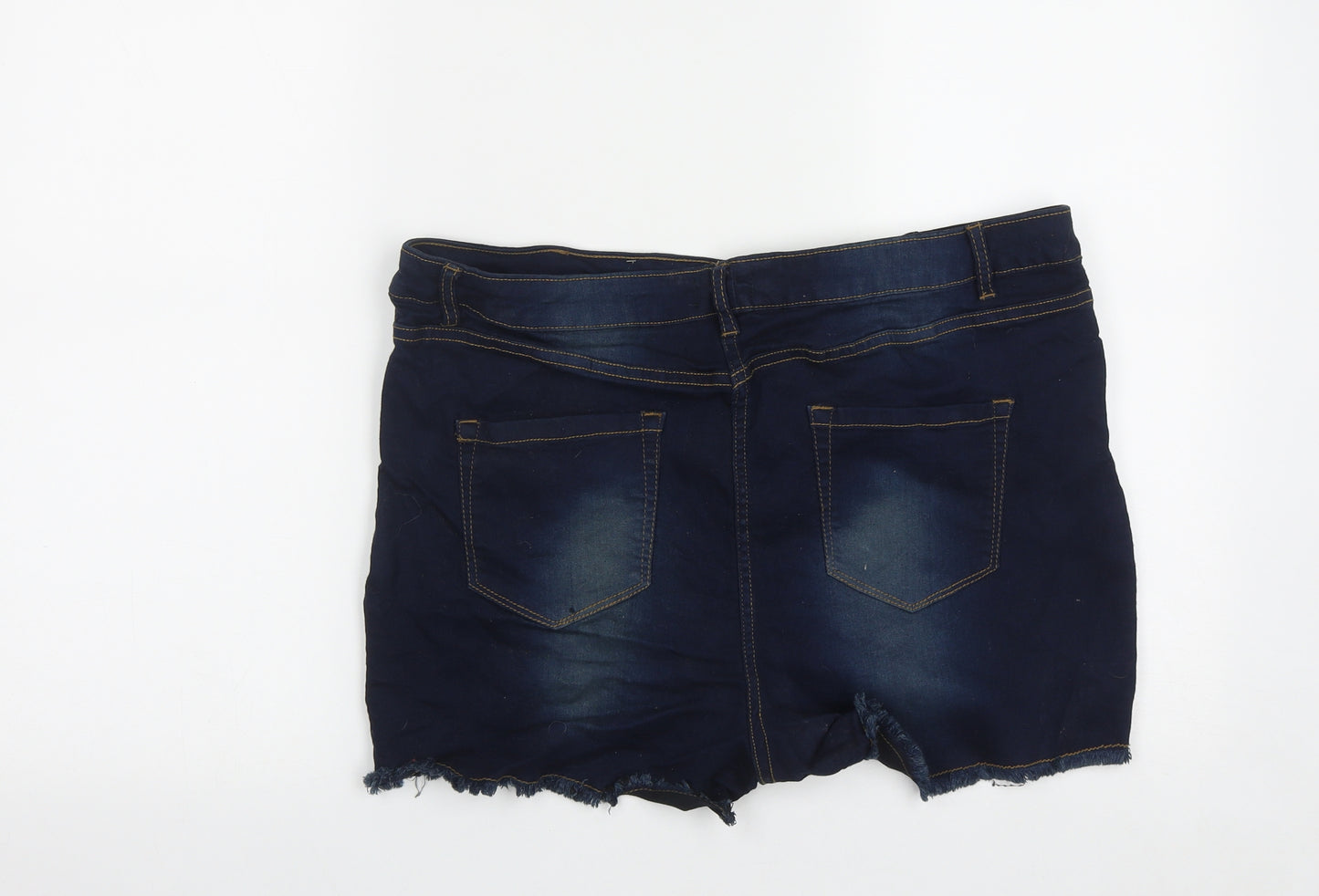 Pep&Co Womens Blue  Cotton Hot Pants Shorts Size 20  Regular Zip