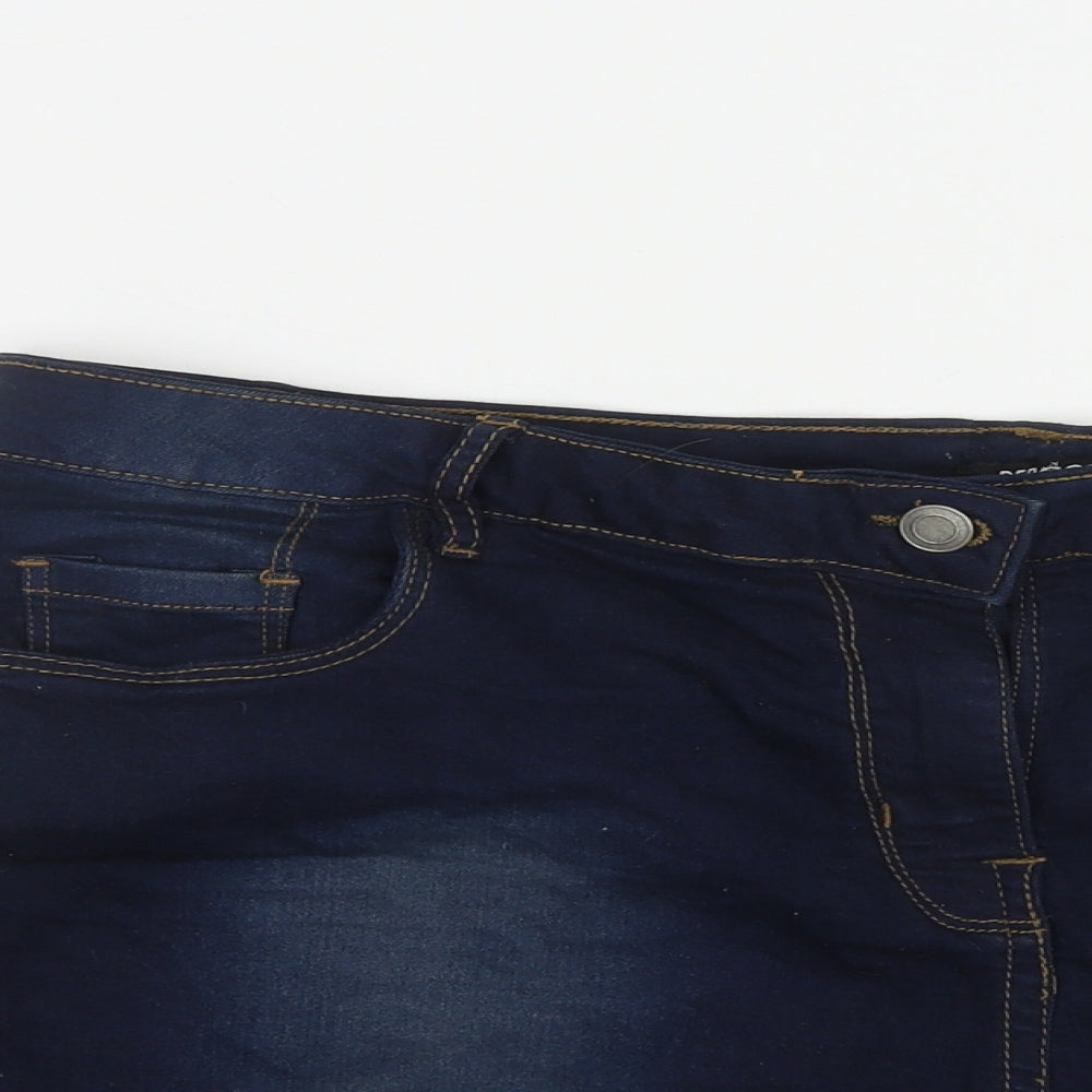 Pep&Co Womens Blue  Cotton Hot Pants Shorts Size 20  Regular Zip