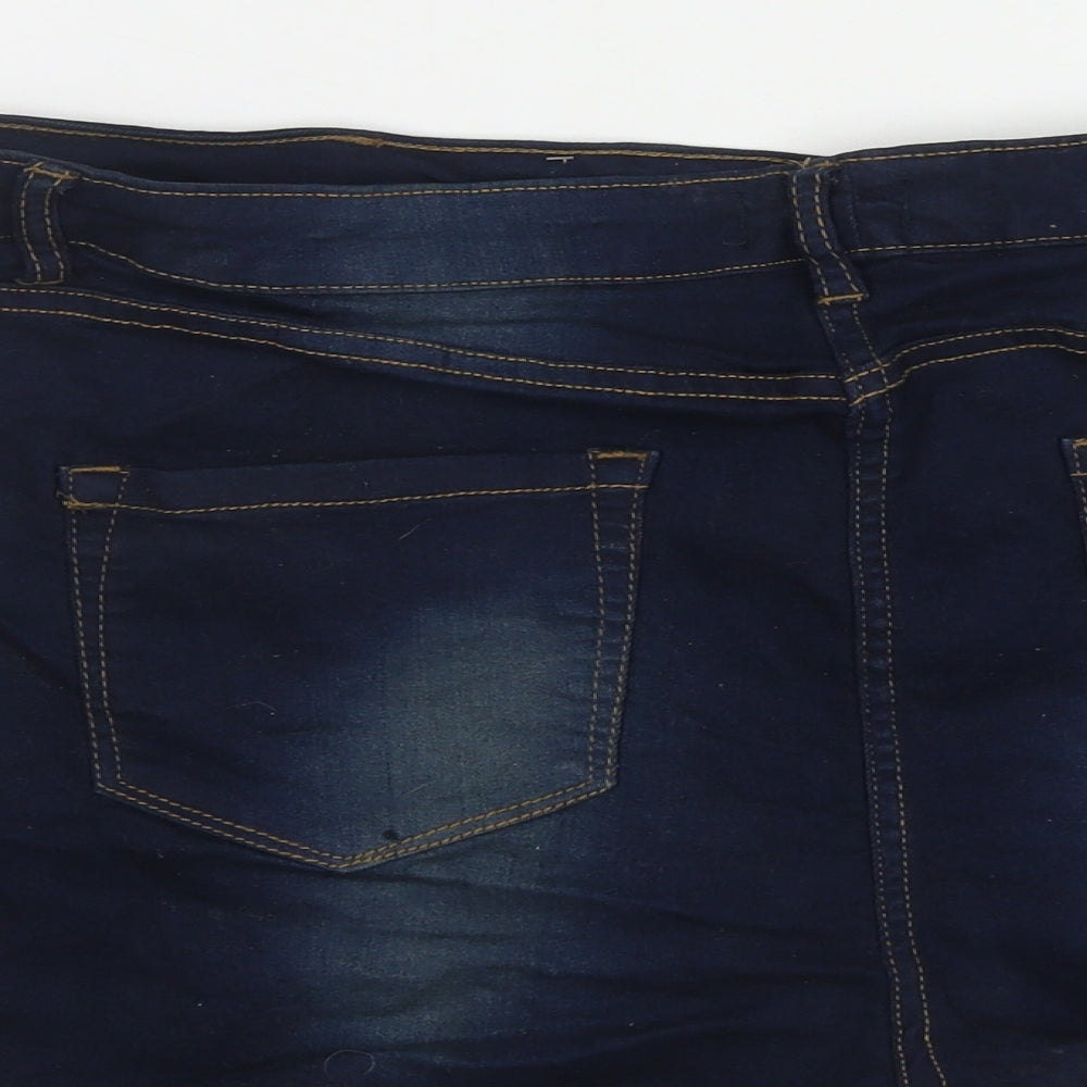 Pep&Co Womens Blue  Cotton Hot Pants Shorts Size 20  Regular Zip
