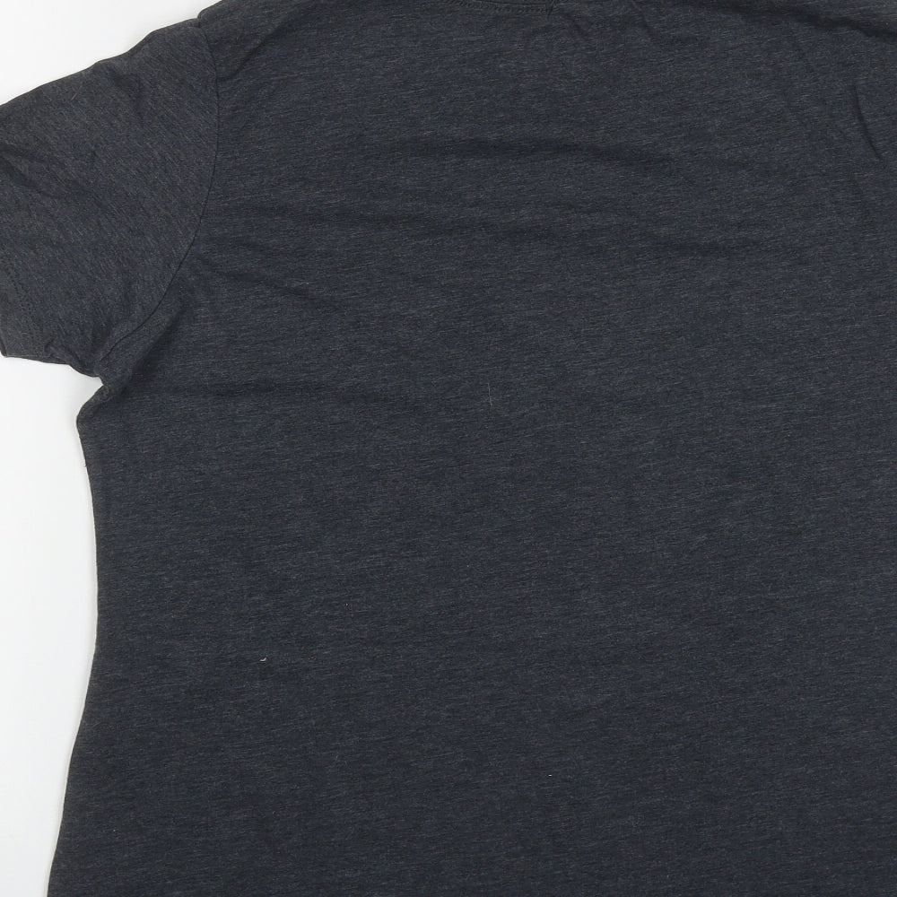 Born&Bred Womens Grey  Cotton Basic T-Shirt Size M Round Neck