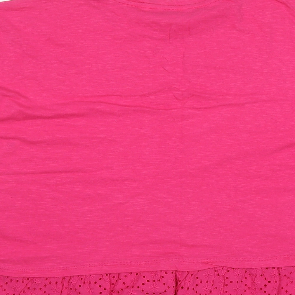 Pep&Co Womens Pink  Cotton Basic T-Shirt Size 20 Round Neck